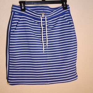 Blue and White Striped Women's Skirt